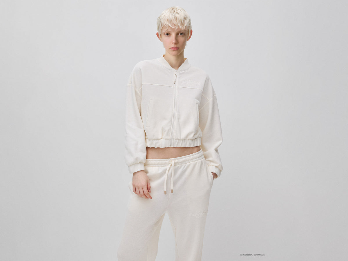 Felpa stile bomber con ricamo