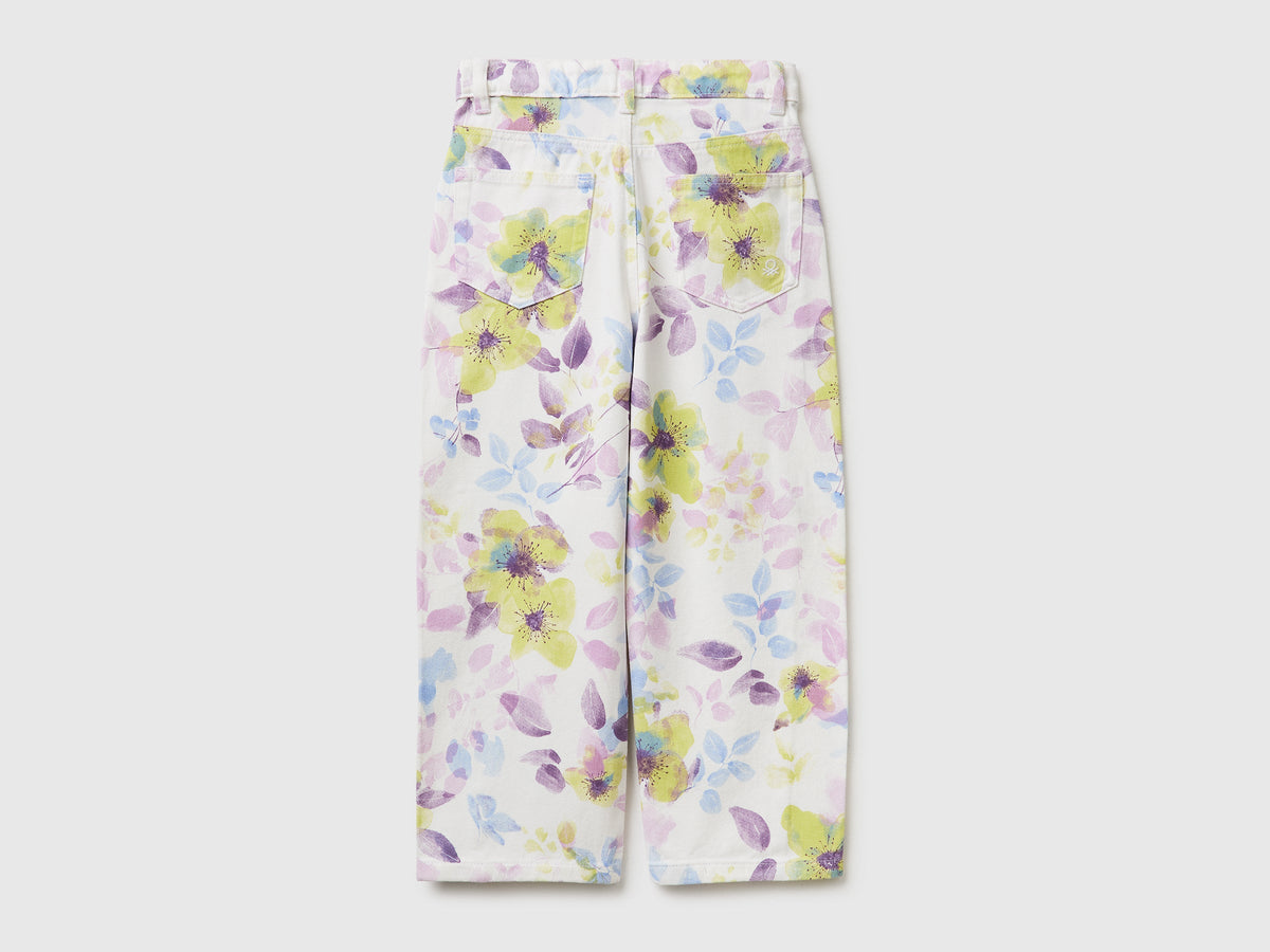 Pantaloni floreali baggy fit