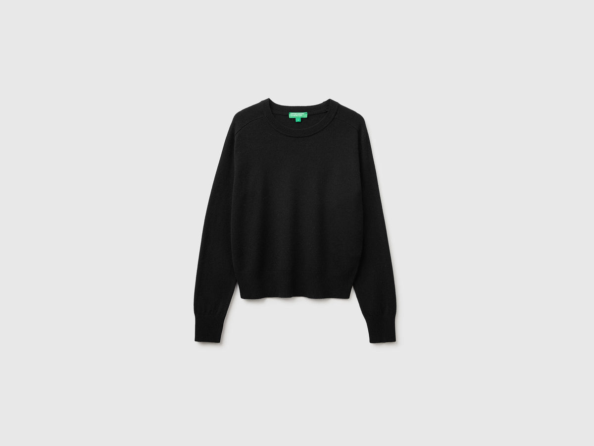 Maglia girocollo in misto cashmere