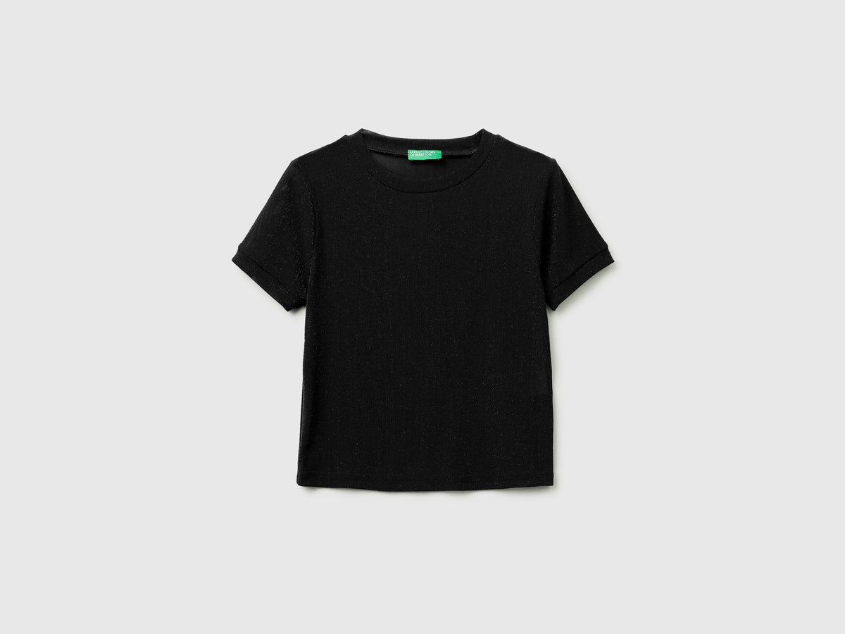 T-shirt con lurex manica corta