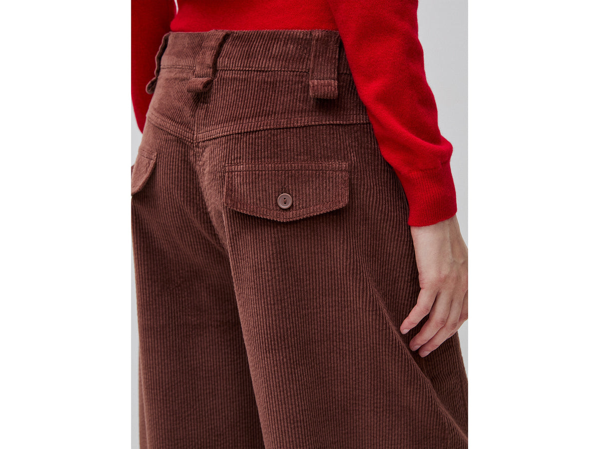 Pantaloni barrel fit in velluto a costine