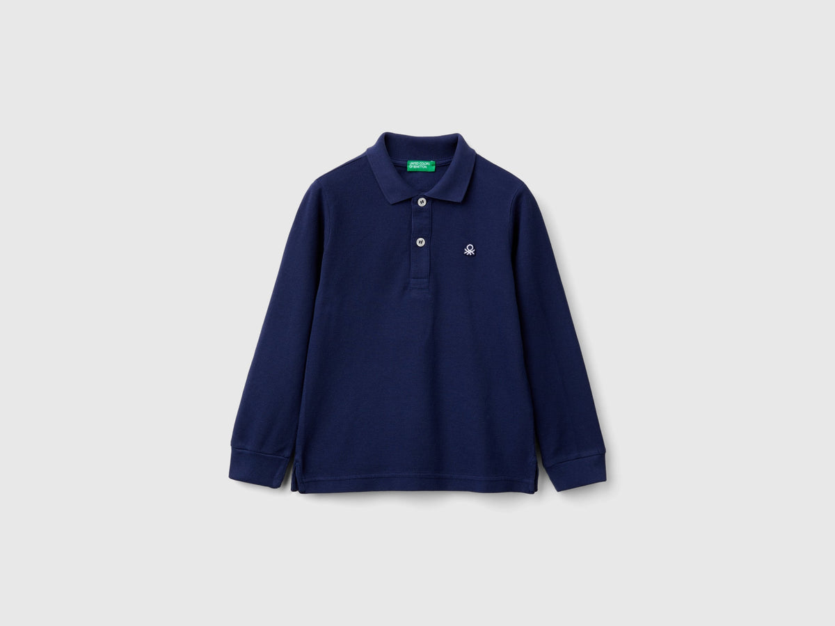 Polo manica lunga in cotone