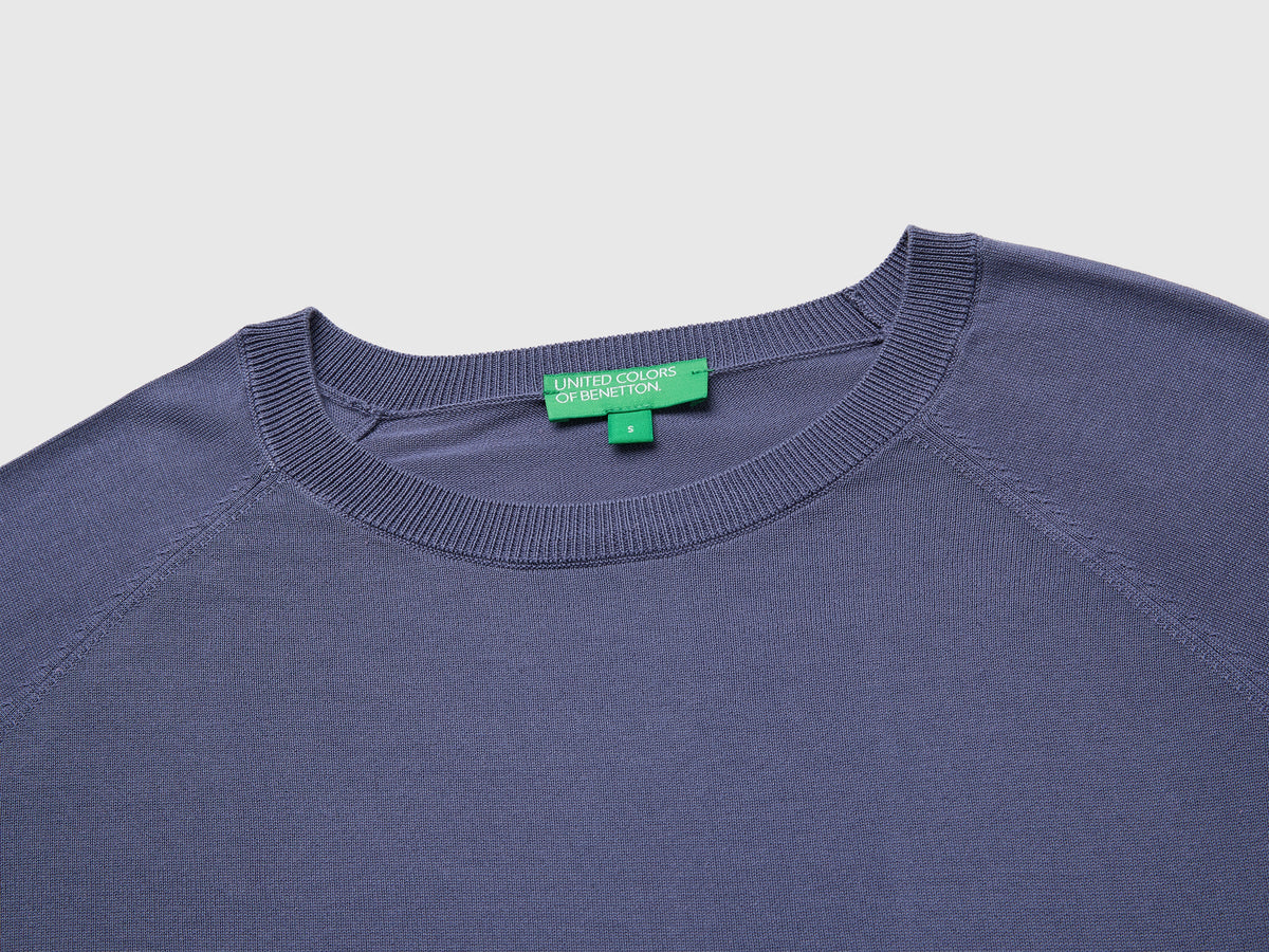 Maglia girocollo in misto seta