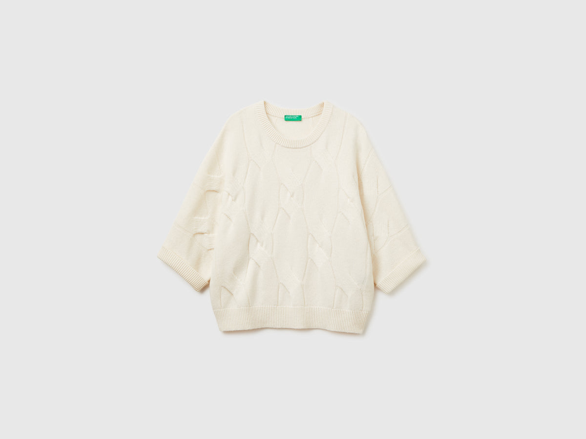 Maglia a losanghe in puro cashmere