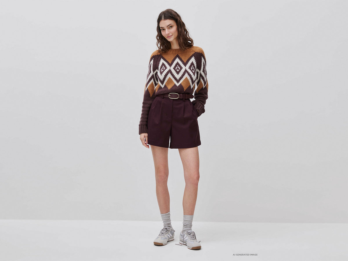 Maglia jacquard fantasia nordica