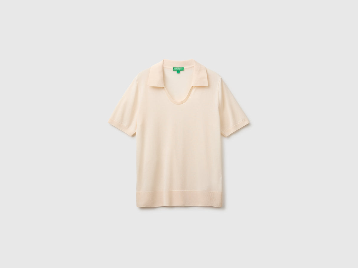 Maglia manica corta in misto seta