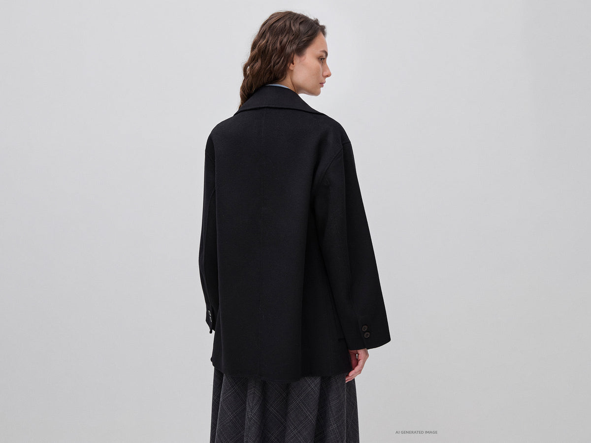 Cappotto doppiopetto in lana e cashmere