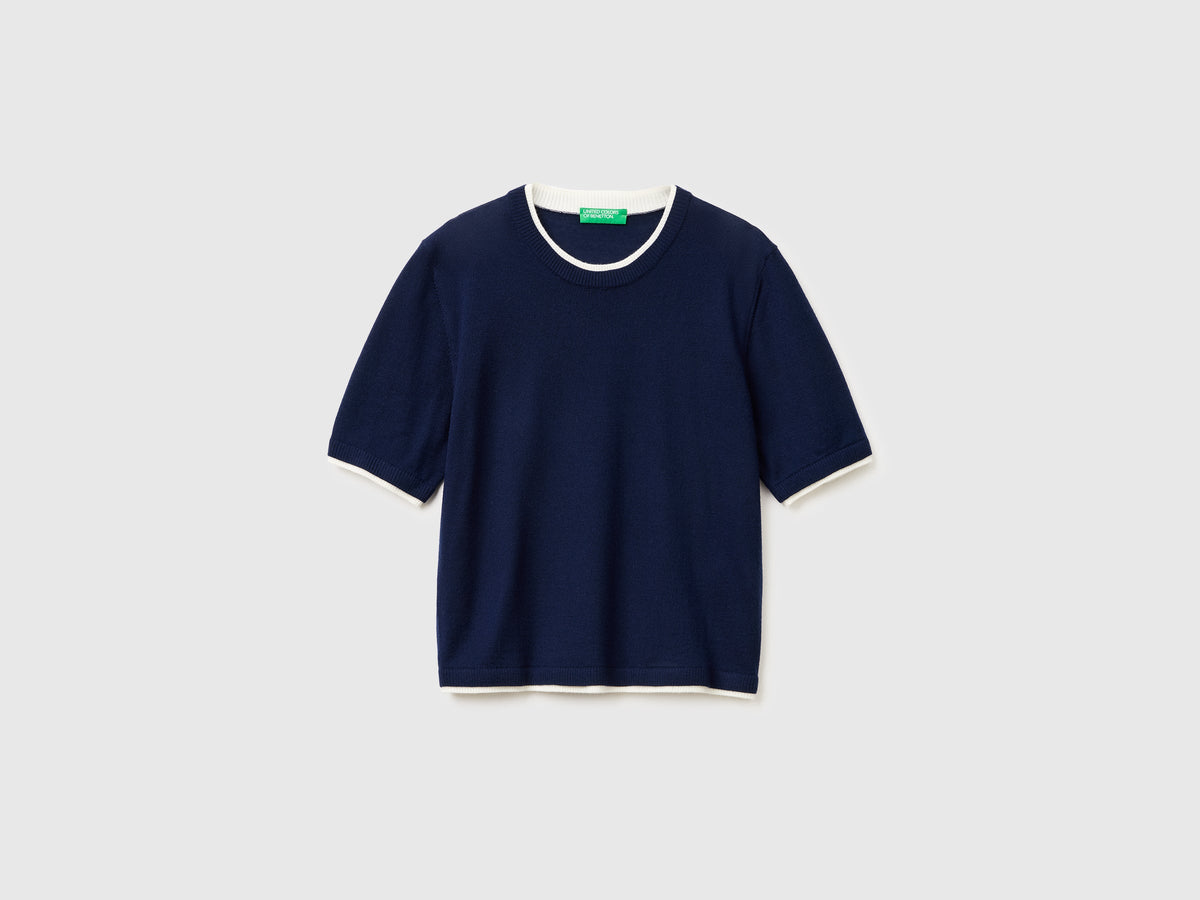 Maglia manica corta 100% lana Merino