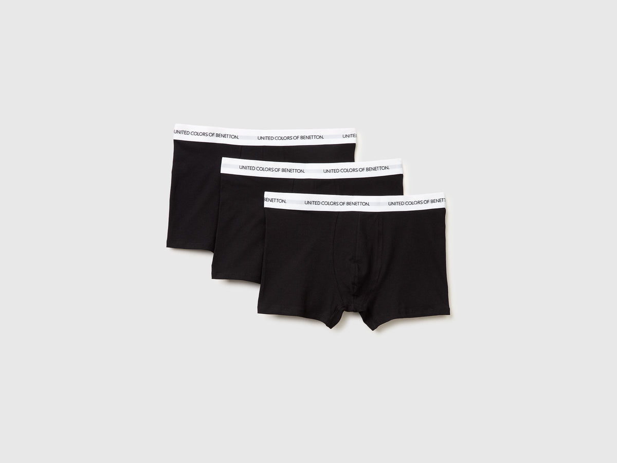 Set tre boxer in cotone bio stretch
