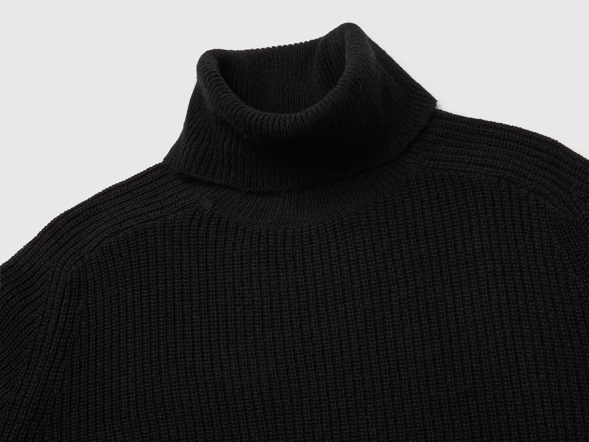 Vestito a collo alto in maglia di misto lana