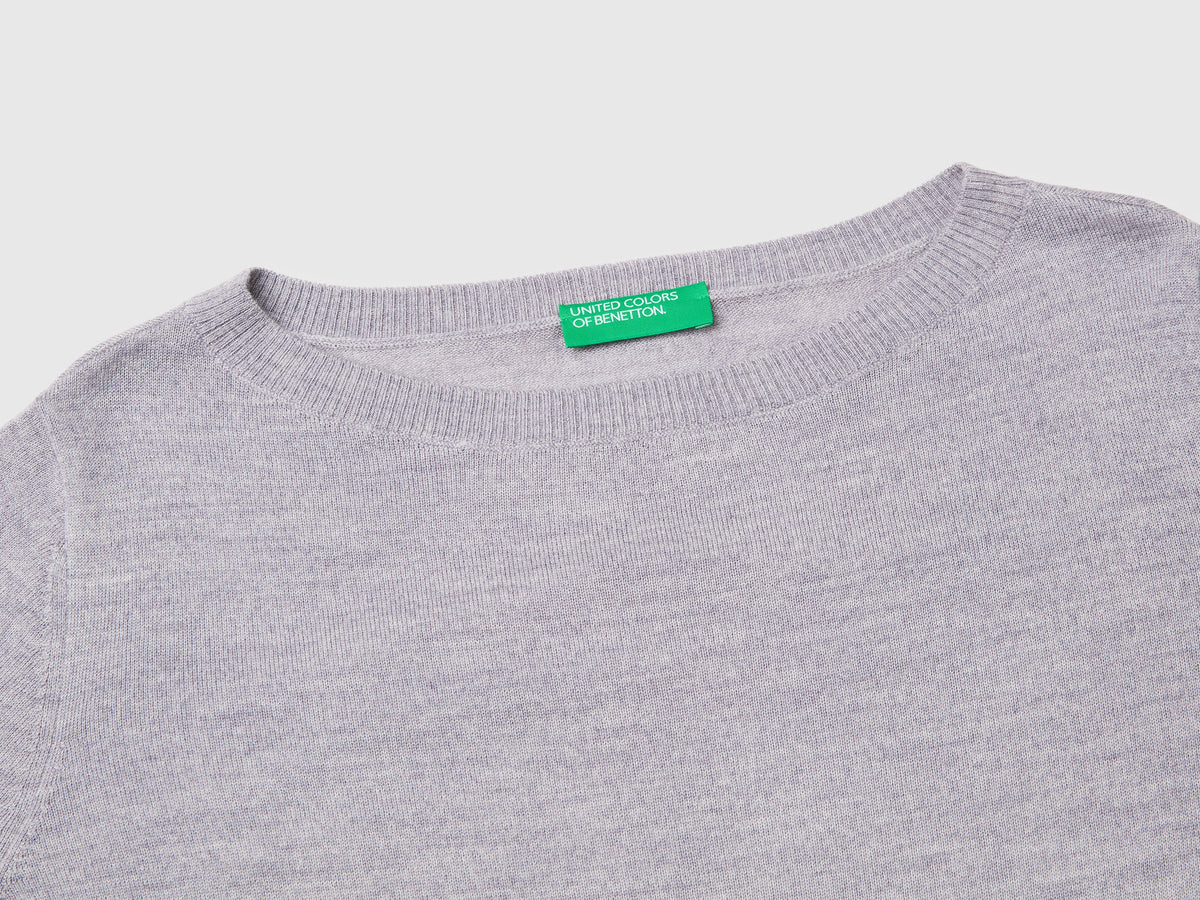 Maglia scollo a barchetta 100% lana Merino