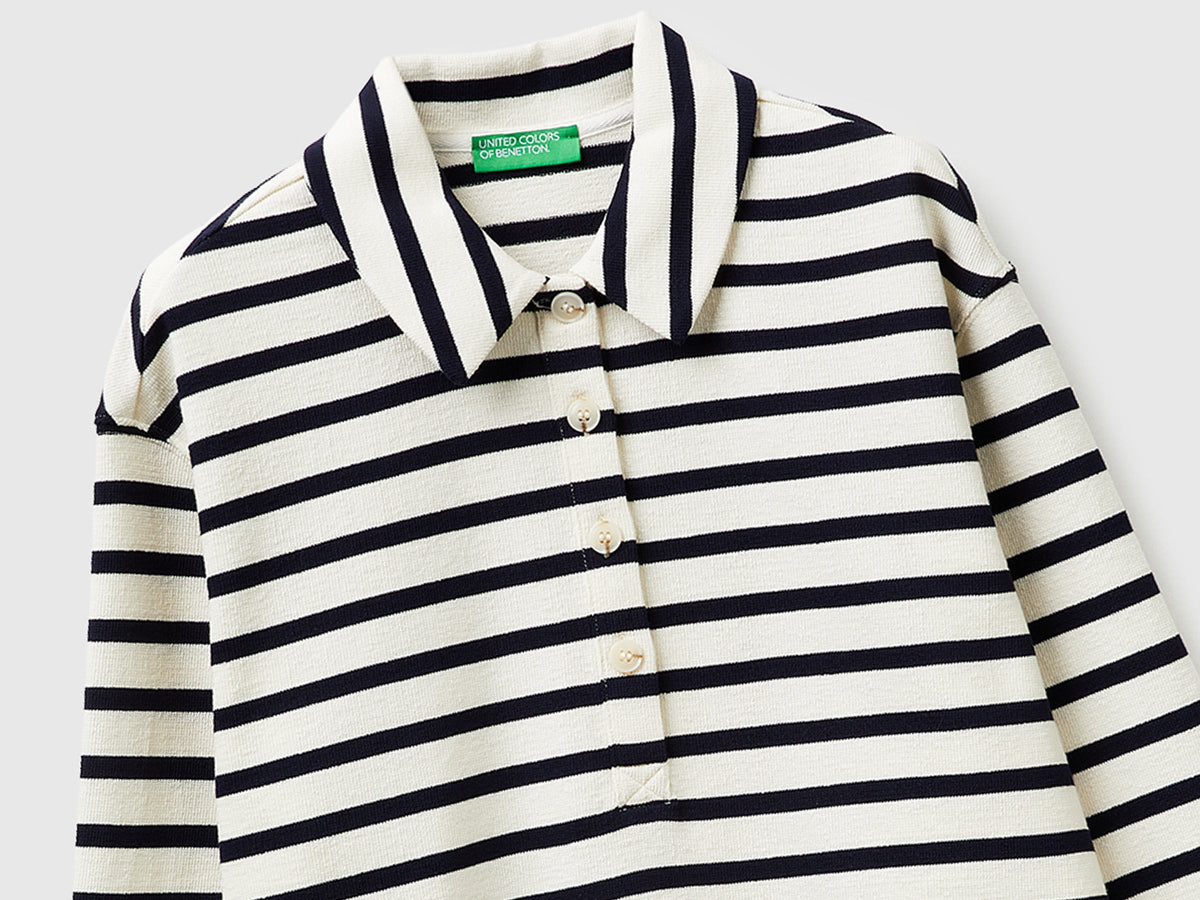 Polo in felpa a righe