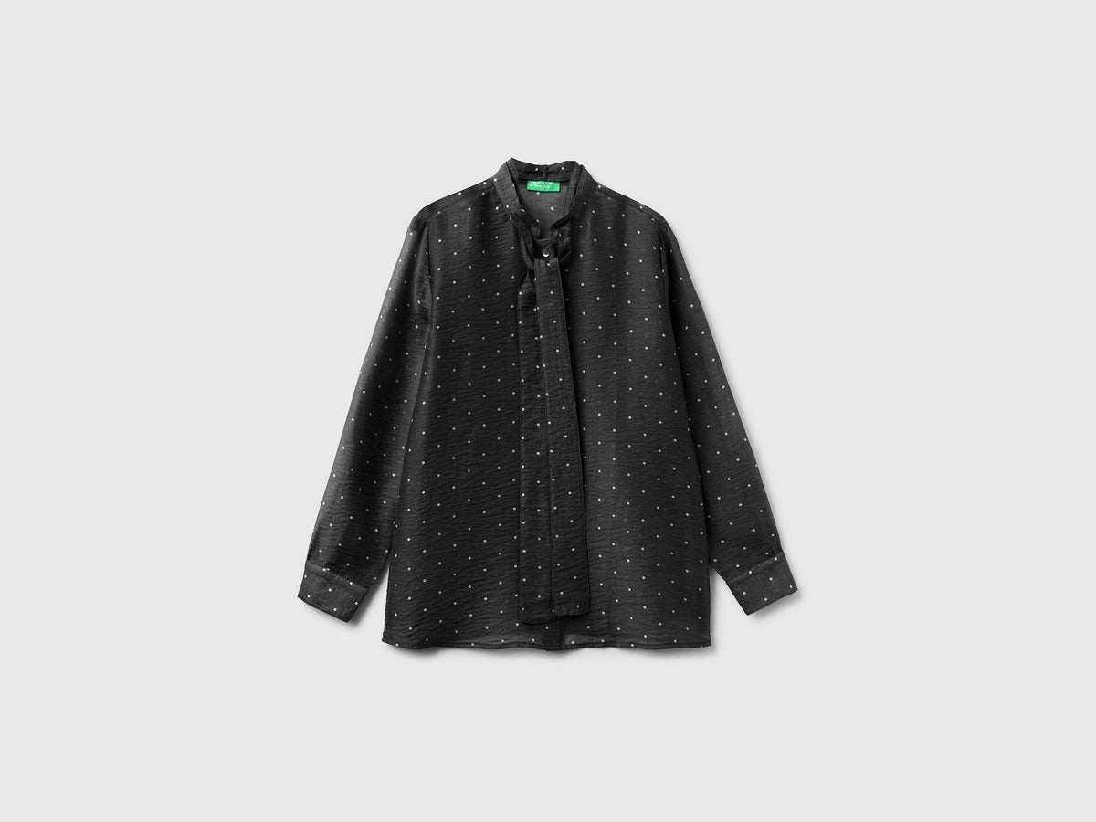 Camicia fluida con micro pois