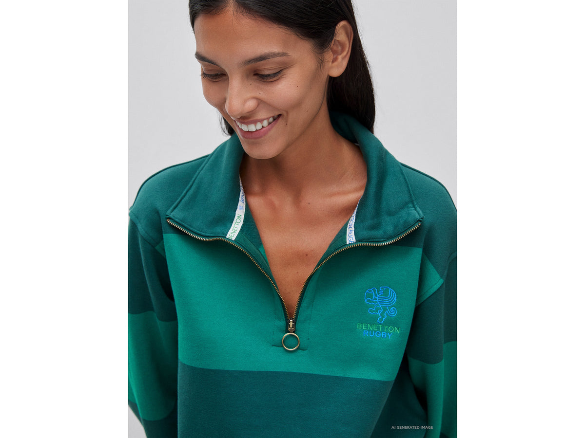 Felpa a righe Benetton Rugby 100% cotone