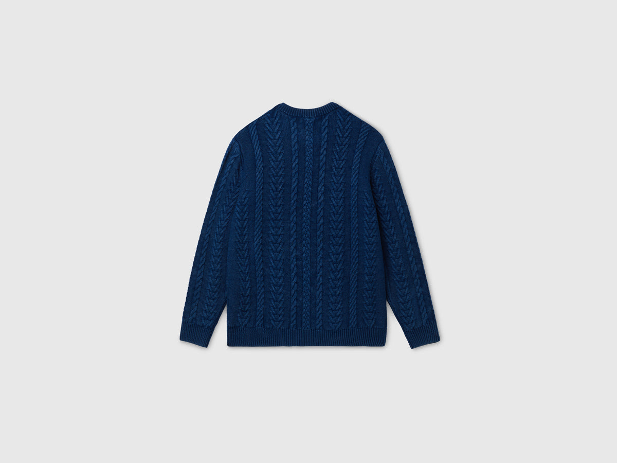 Maglione a trecce 100% lana