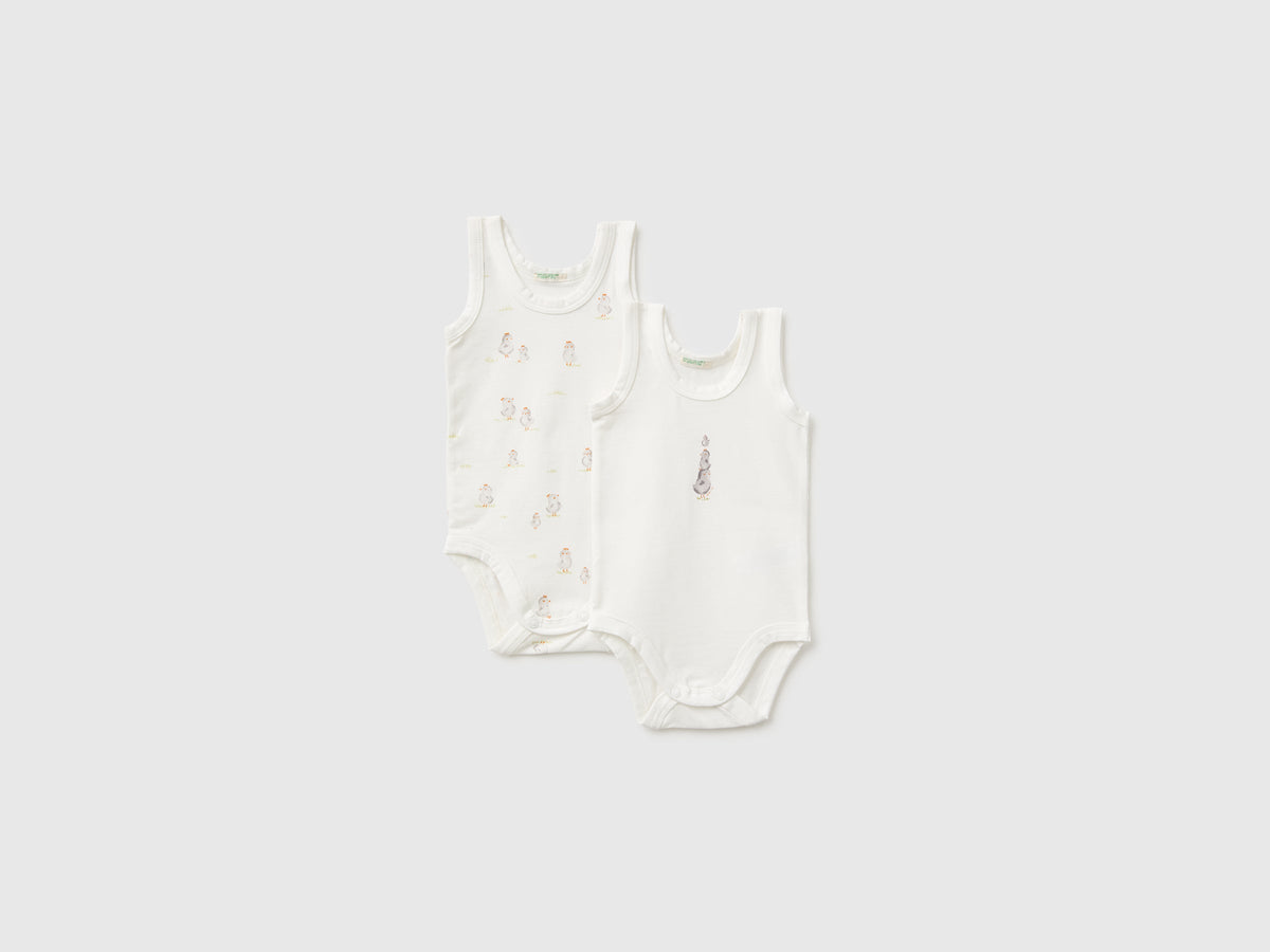 Due body smanicati in cotone stretch