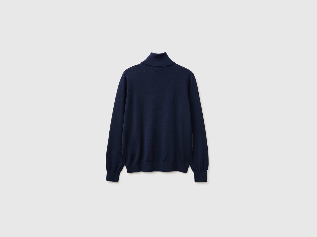 Maglia collo alto in pura lana Merino