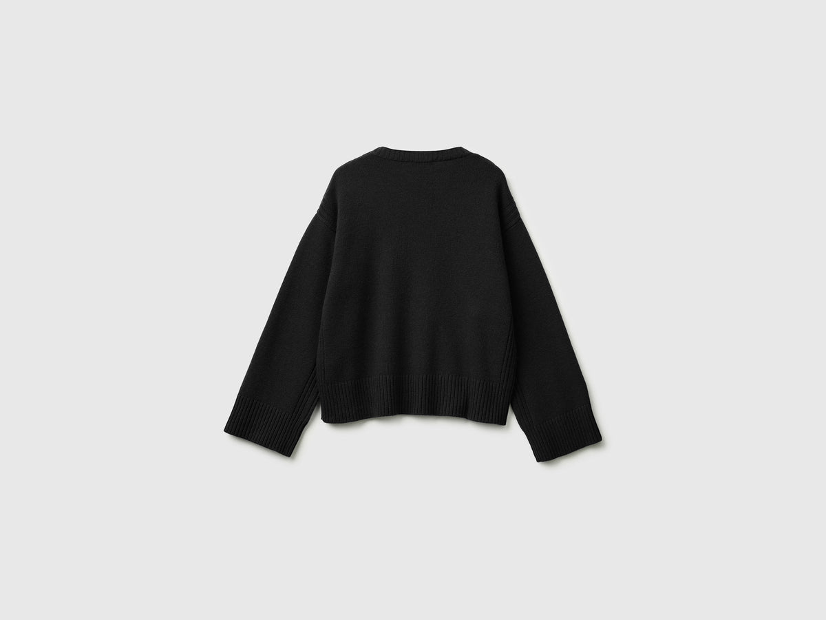 Maglia boxy fit in misto lana