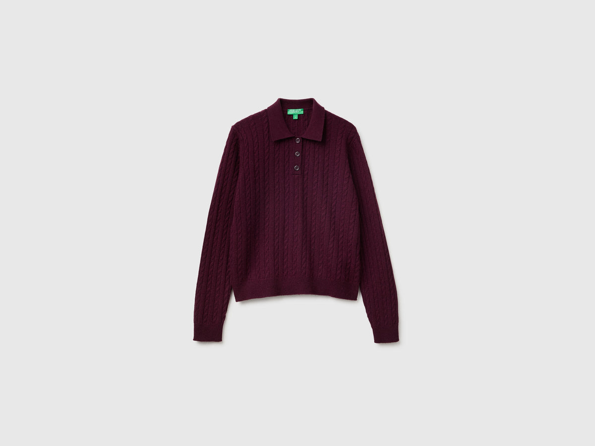 Maglia a polo con trecce