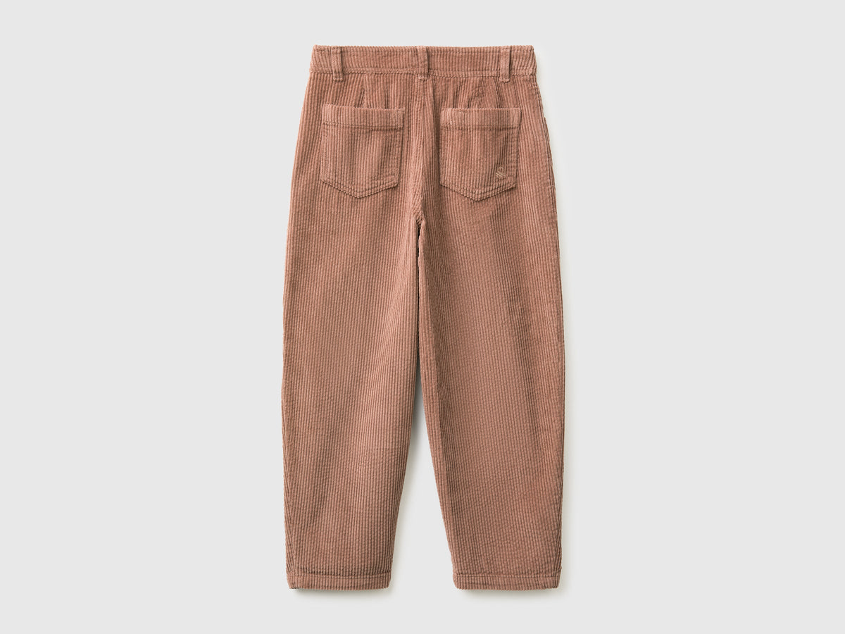 Pantaloni barrel fit in velluto a costine