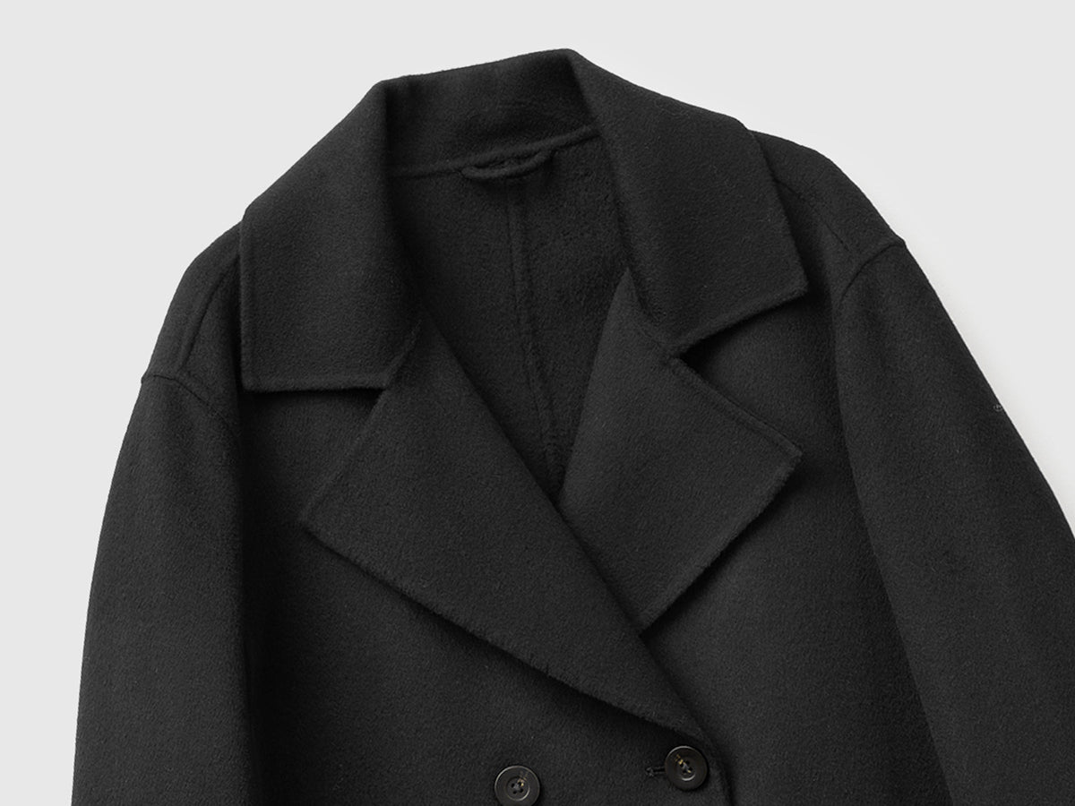 Cappotto doppiopetto in lana e cashmere