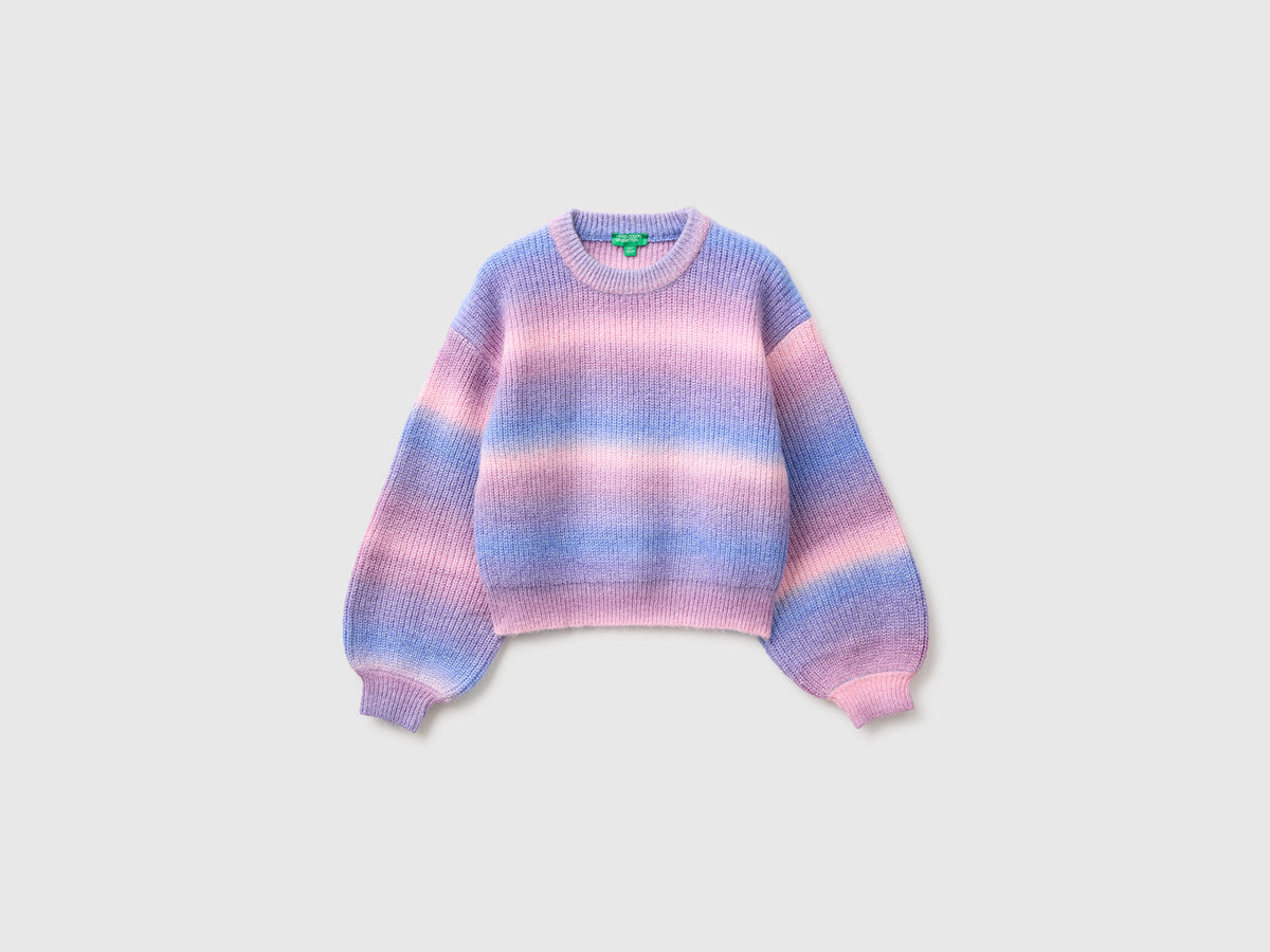 Maglia a righe sfumate in misto lana