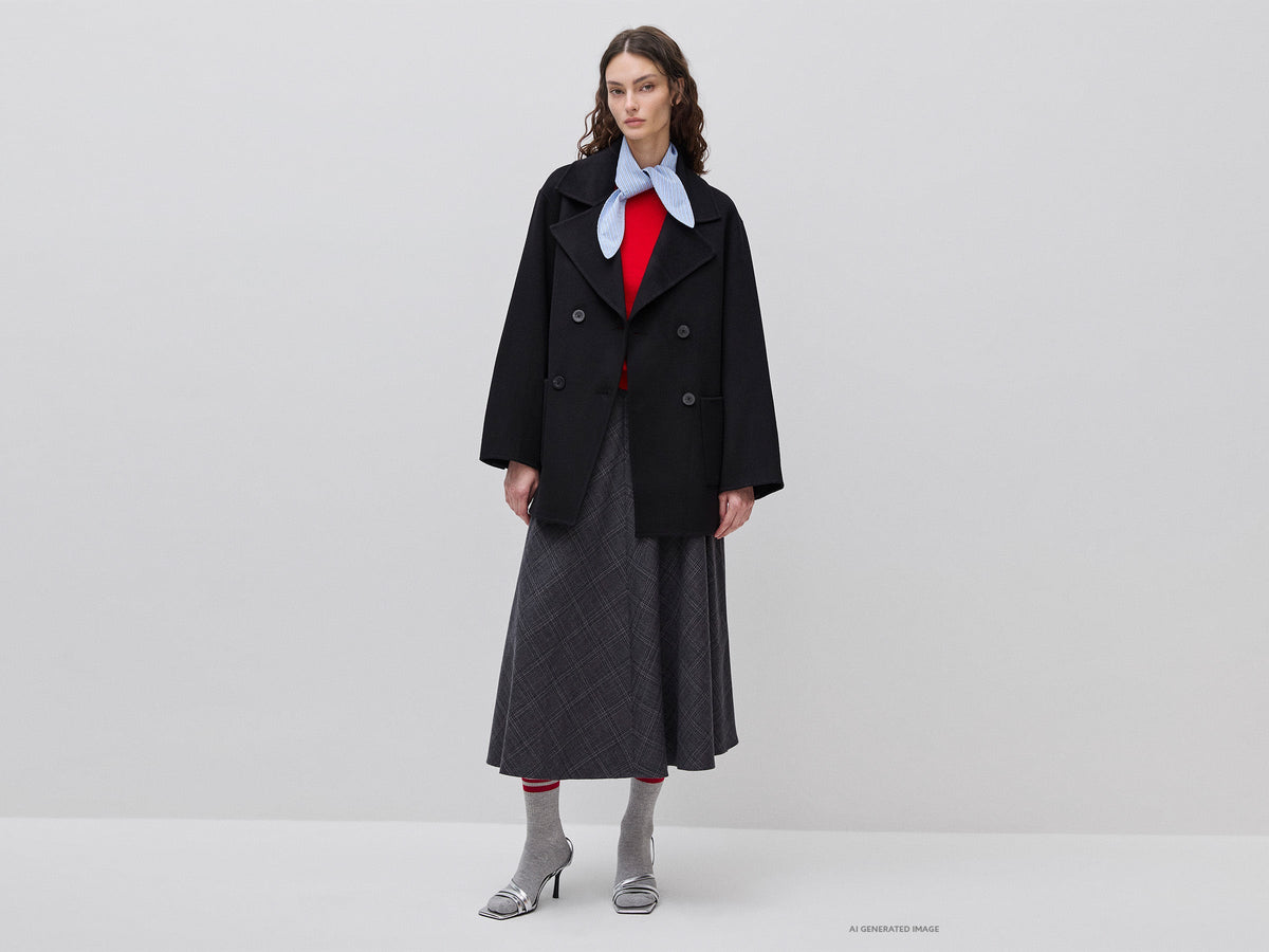 Cappotto doppiopetto in lana e cashmere