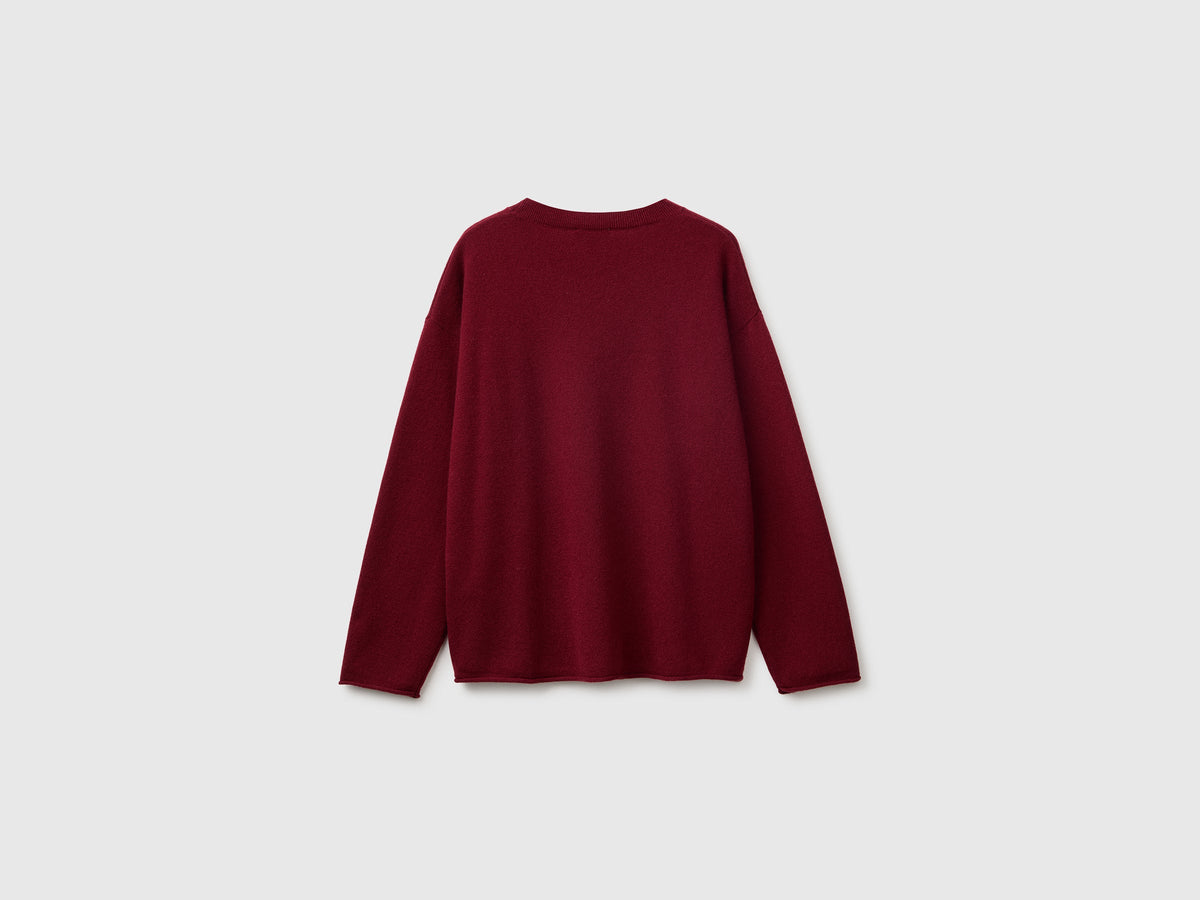 Maglia girocollo in misto lana e cashmere