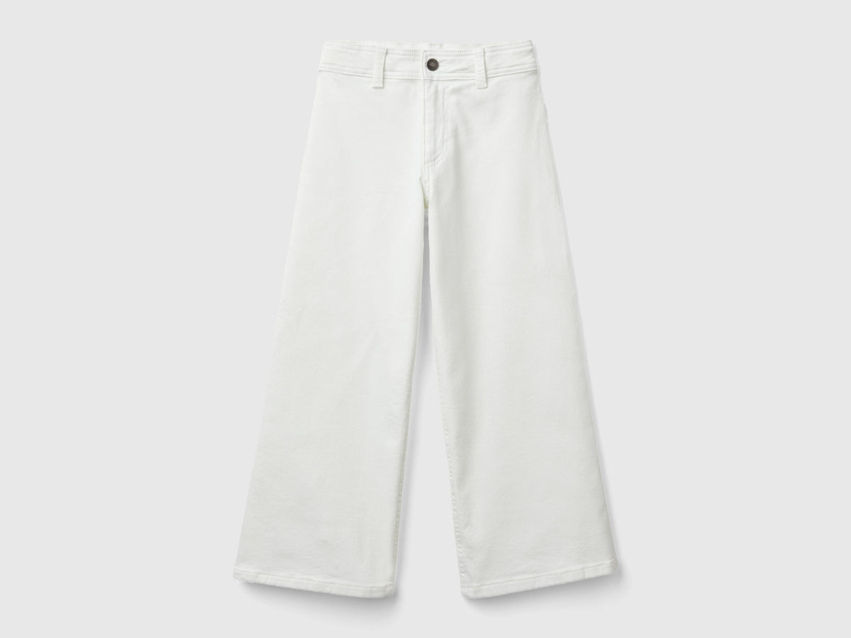Pantaloni ampi in cotone stretch