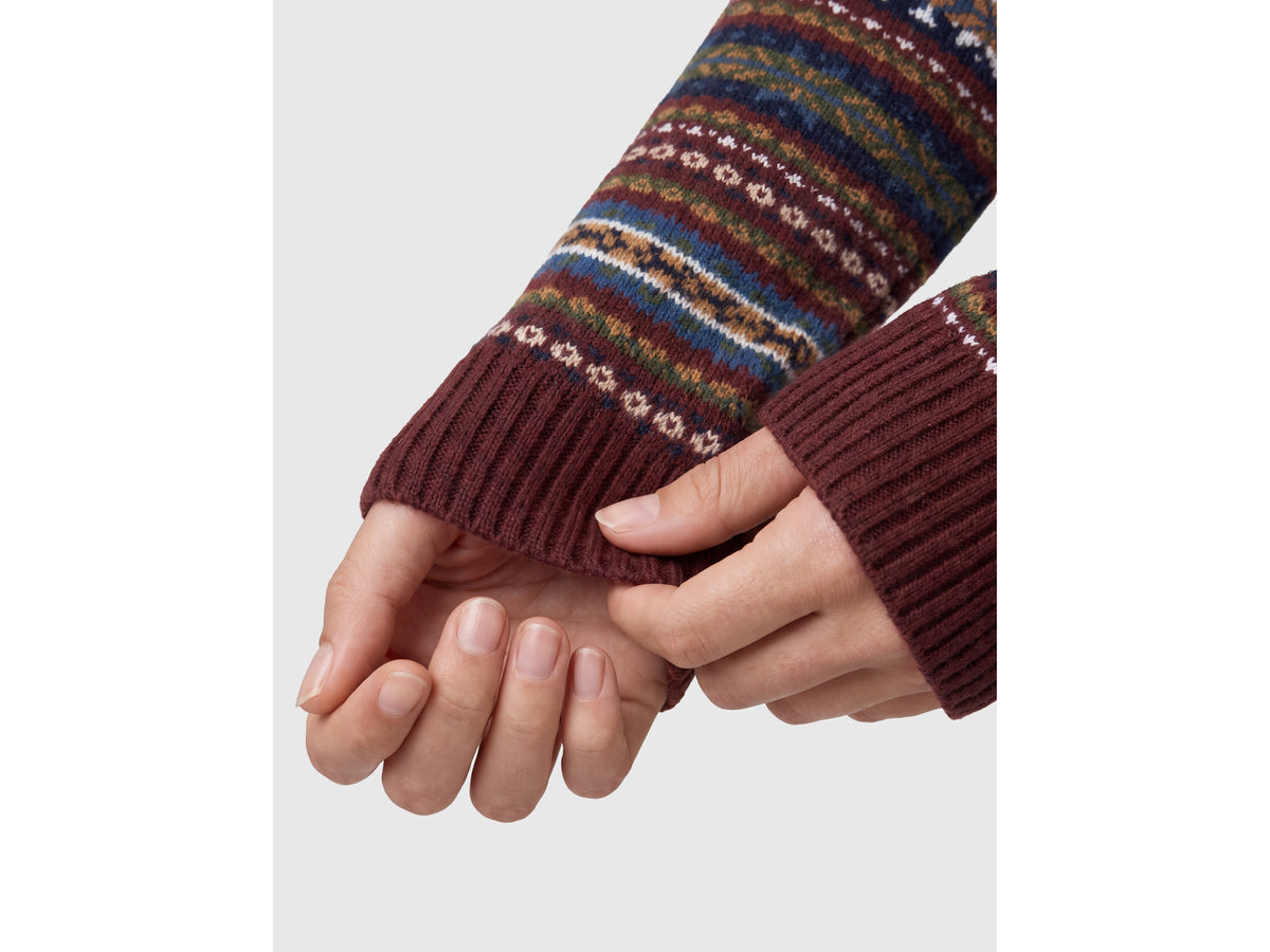 Cardigan jacquard in misto lana