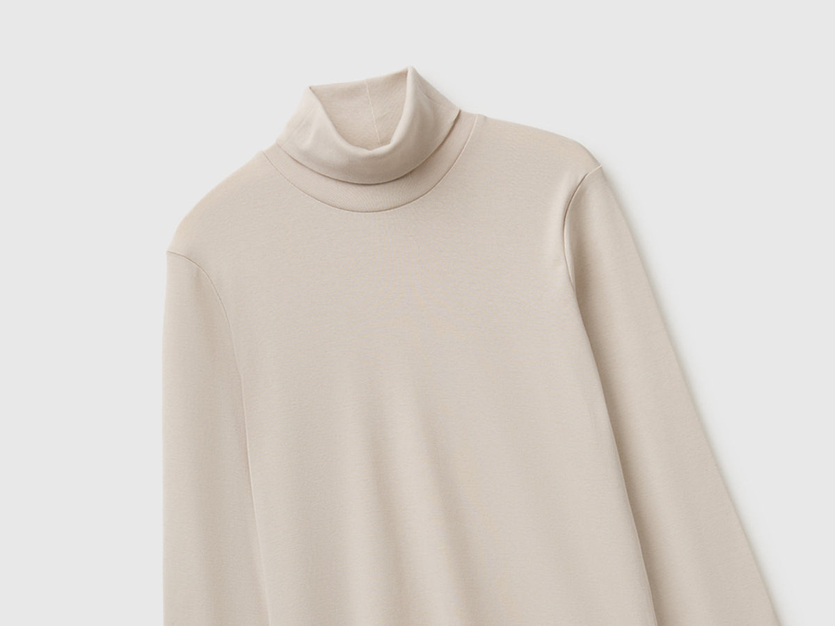 T-shirt lupetto in cotone a fibra lunga