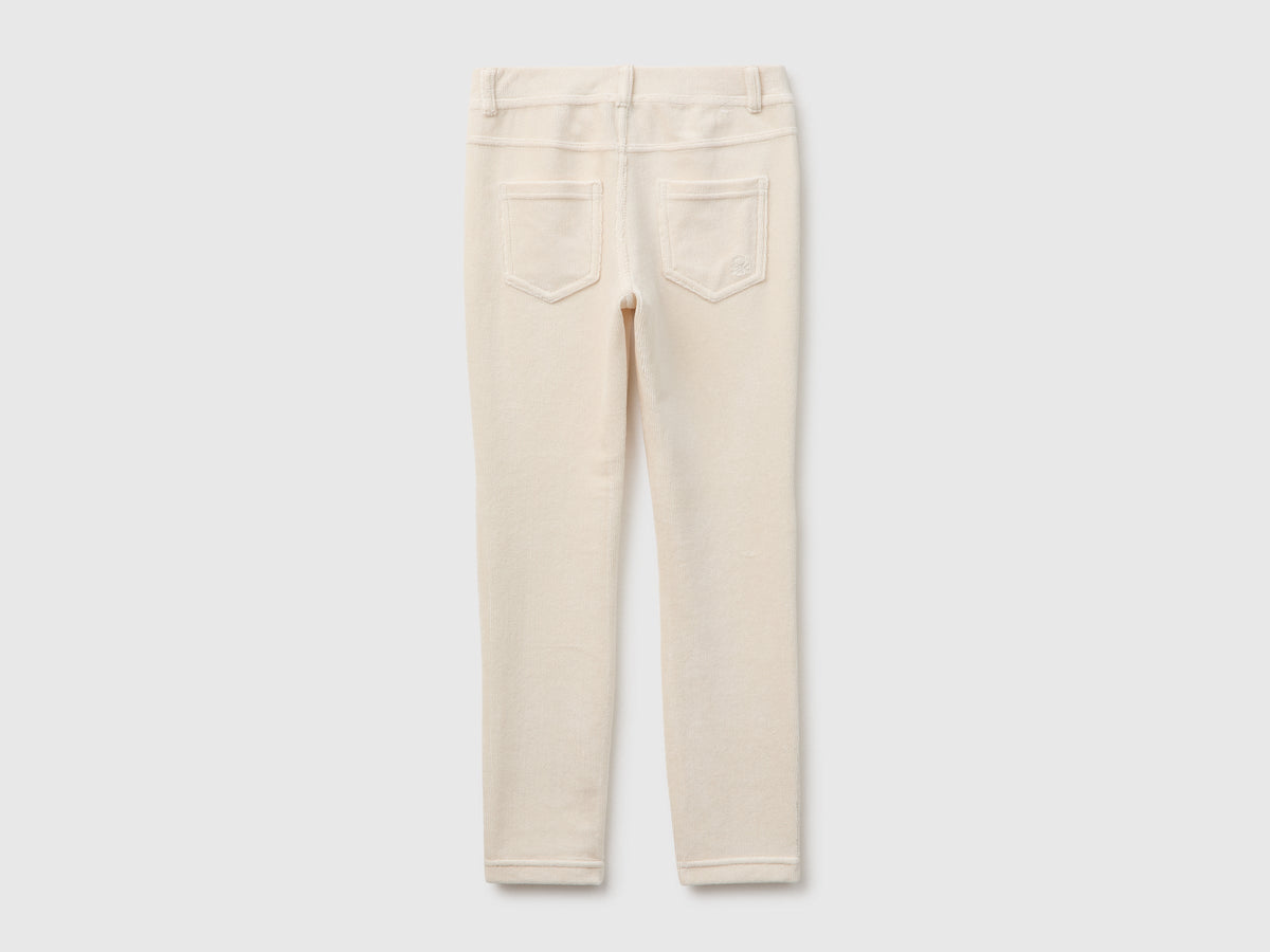 Pantaloni super skinny in ciniglia