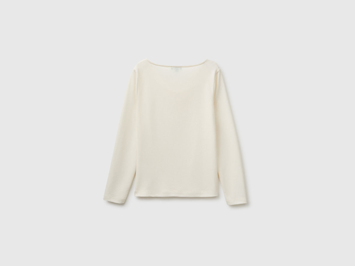 Maglietta con drappeggio sullo scollo