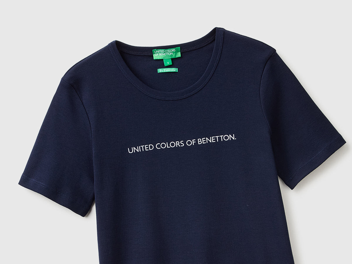 T-shirt manica corta con logo glitter