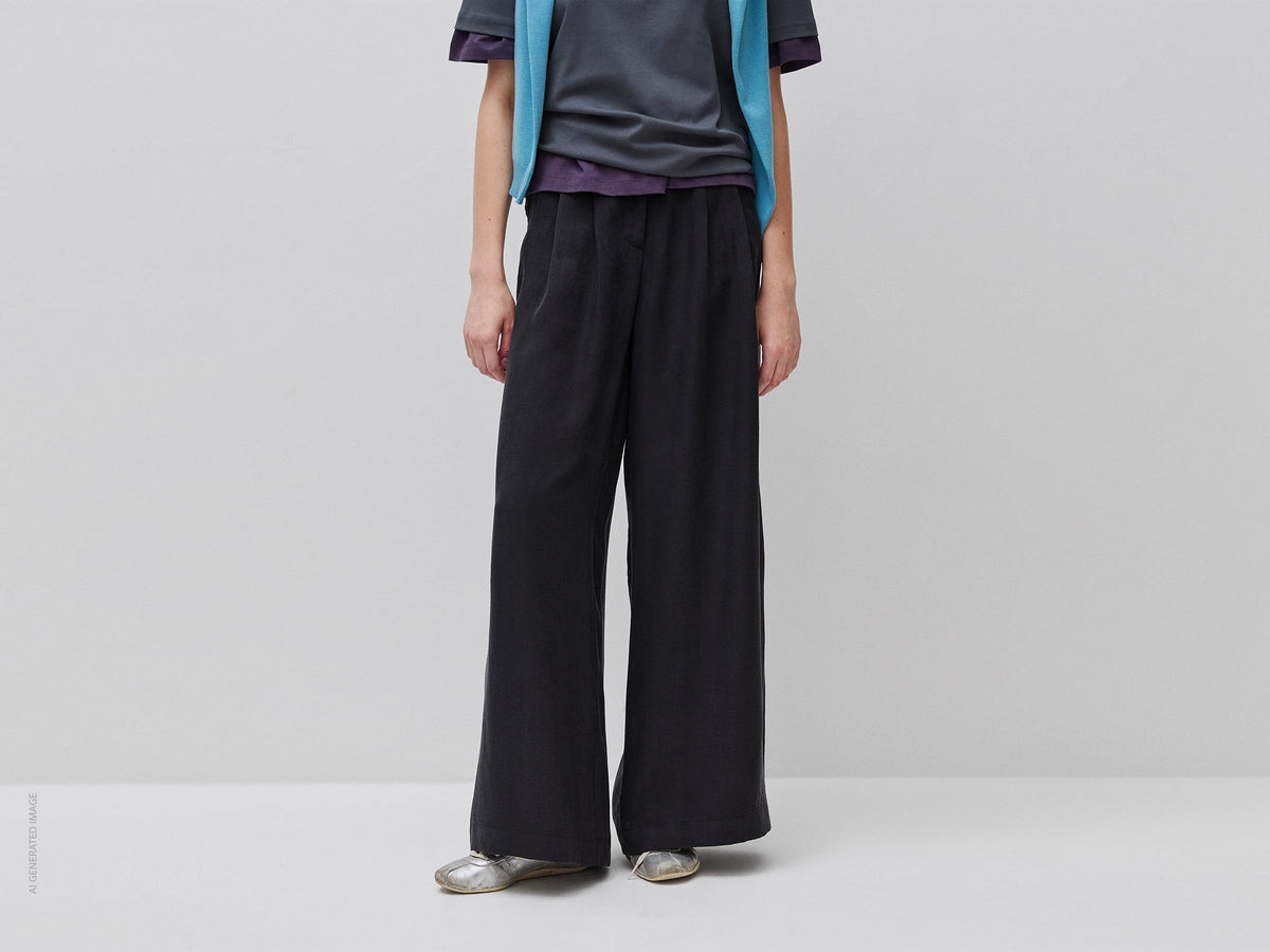 Pantaloni ampi 100% lyocell