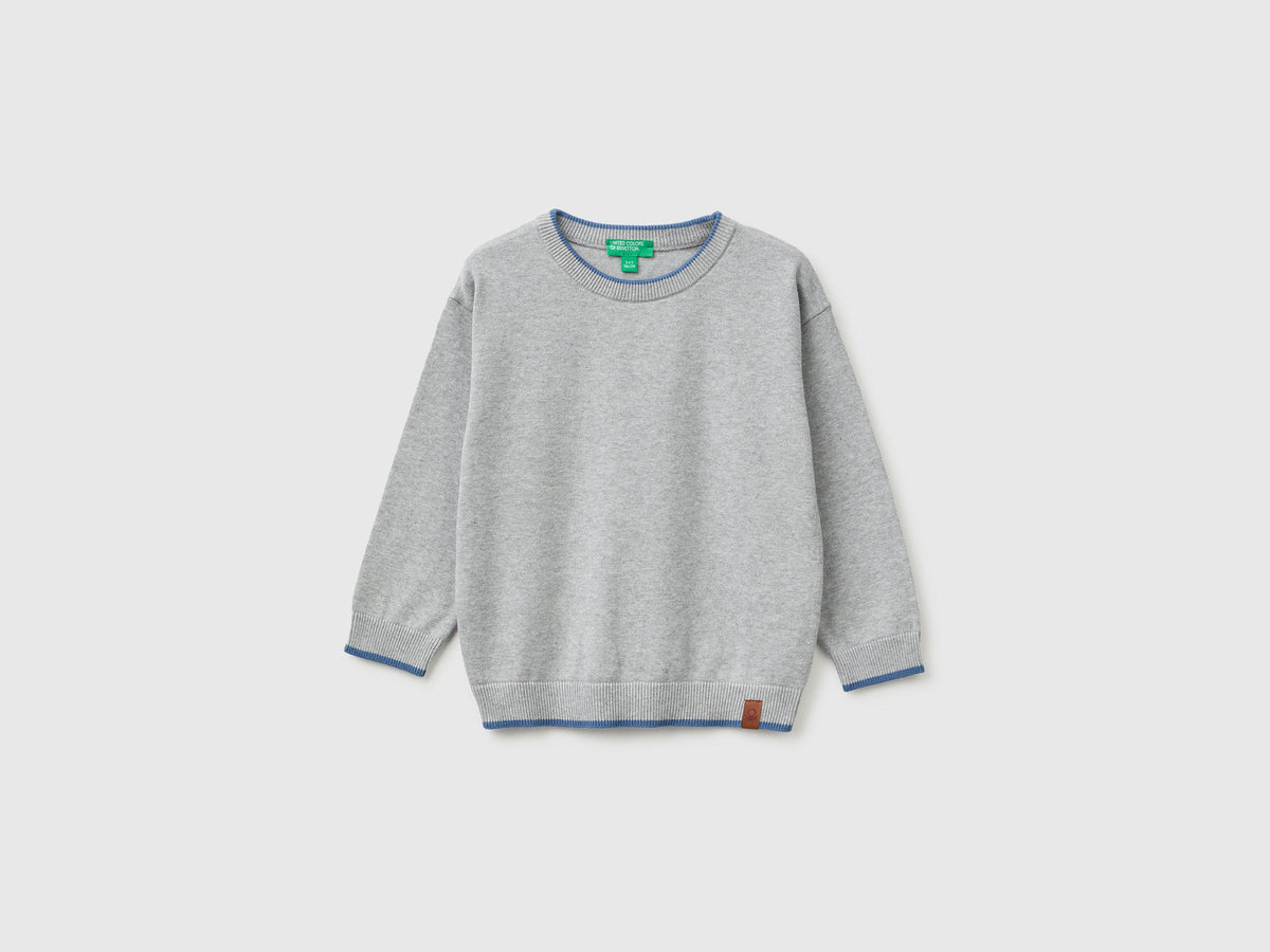 Maglia 100% cotone con bordi a contrasto