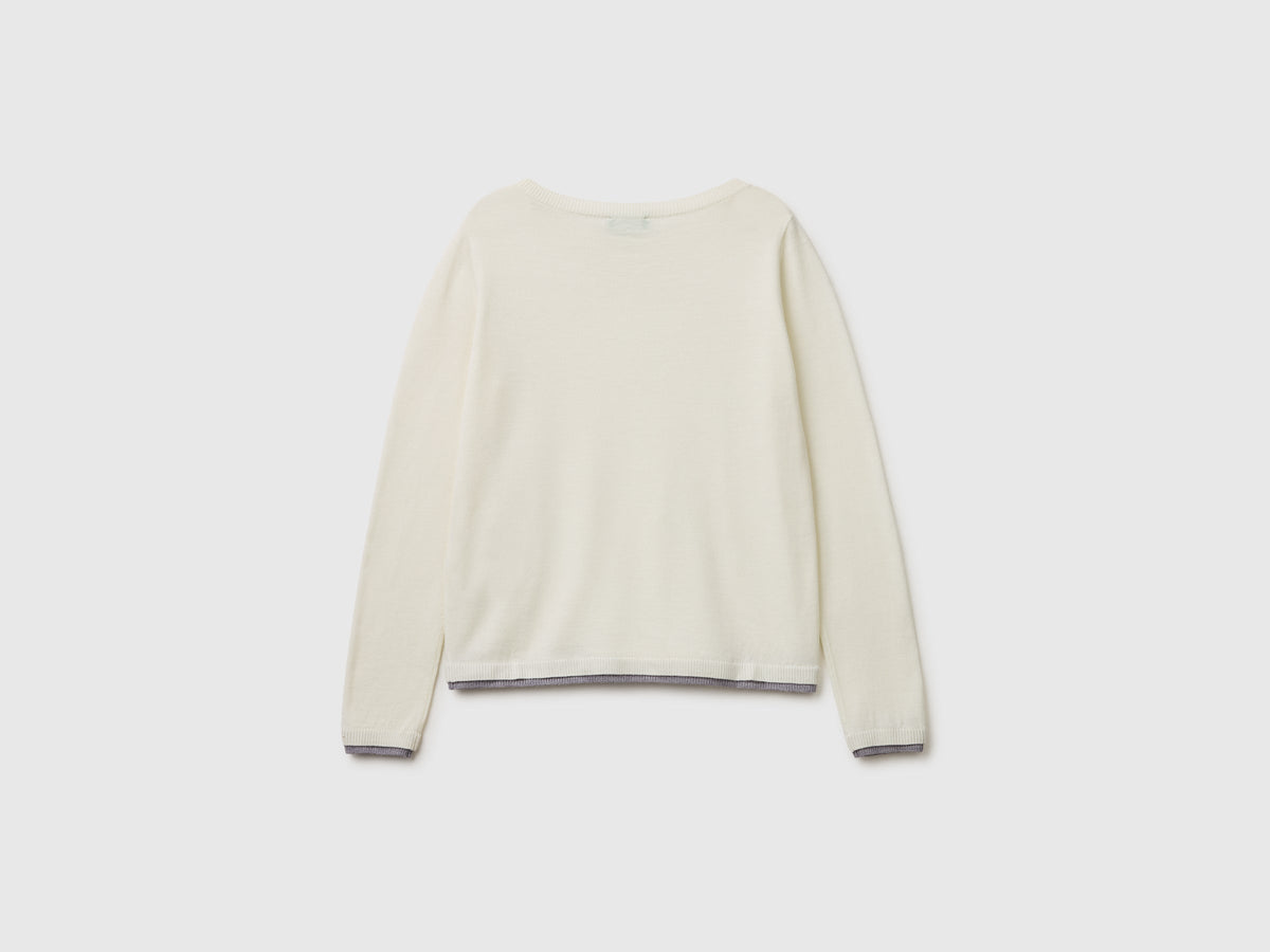 Maglia scollo a barchetta 100% lana Merino