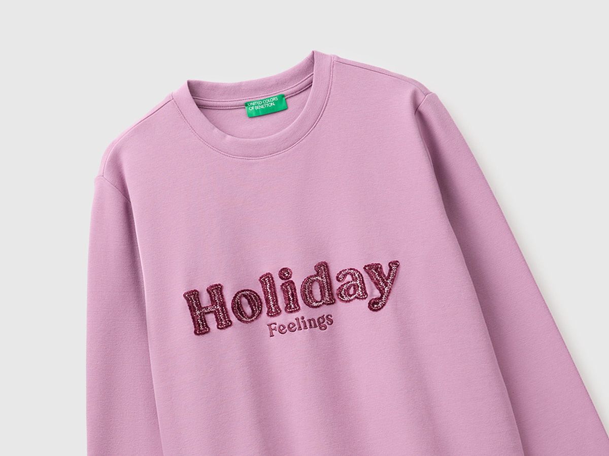 T-shirt in caldo cotone con scritta