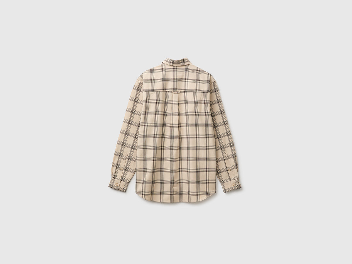 Camicia con taschino in lyocell e cotone