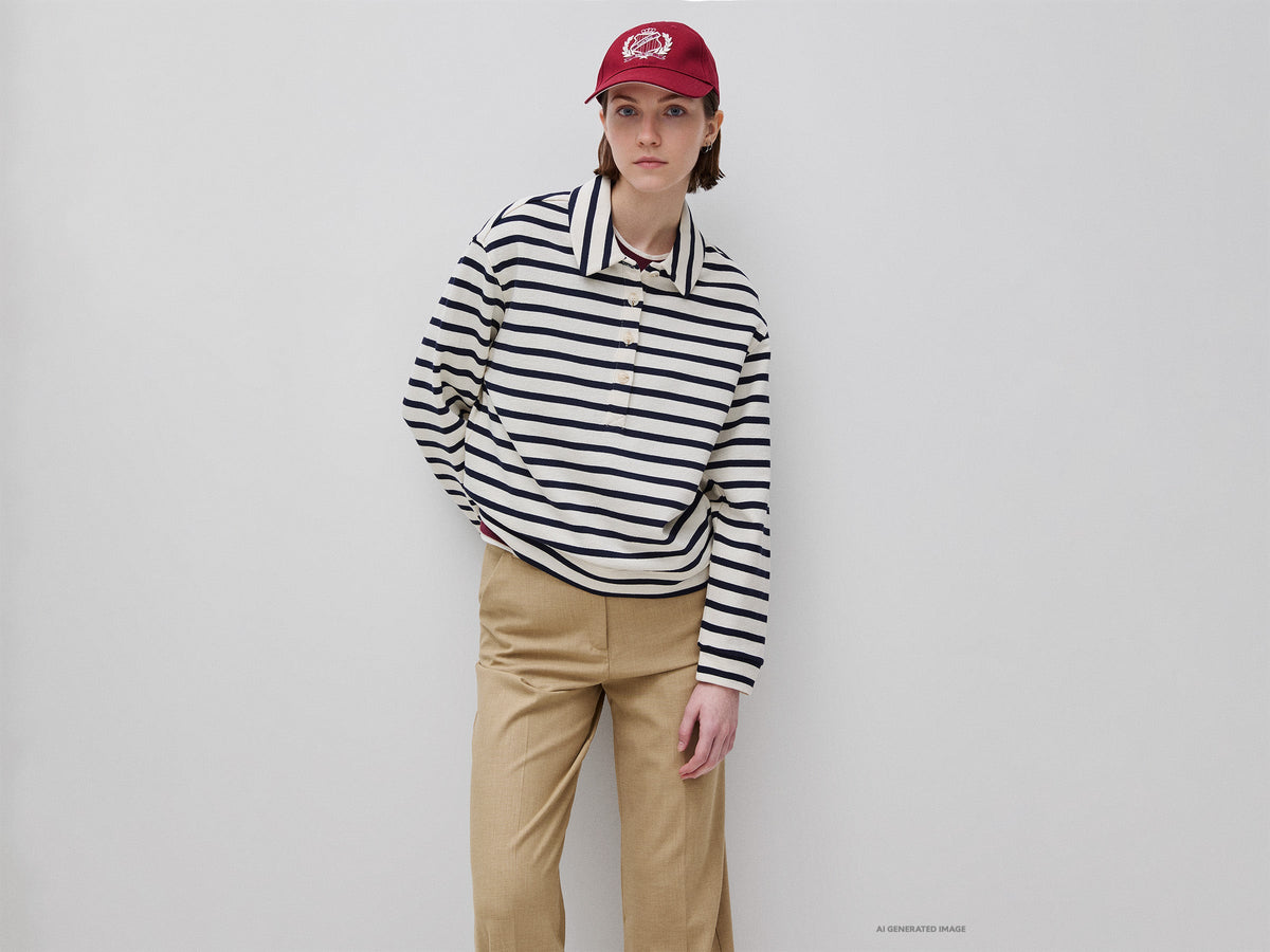 Polo in felpa a righe