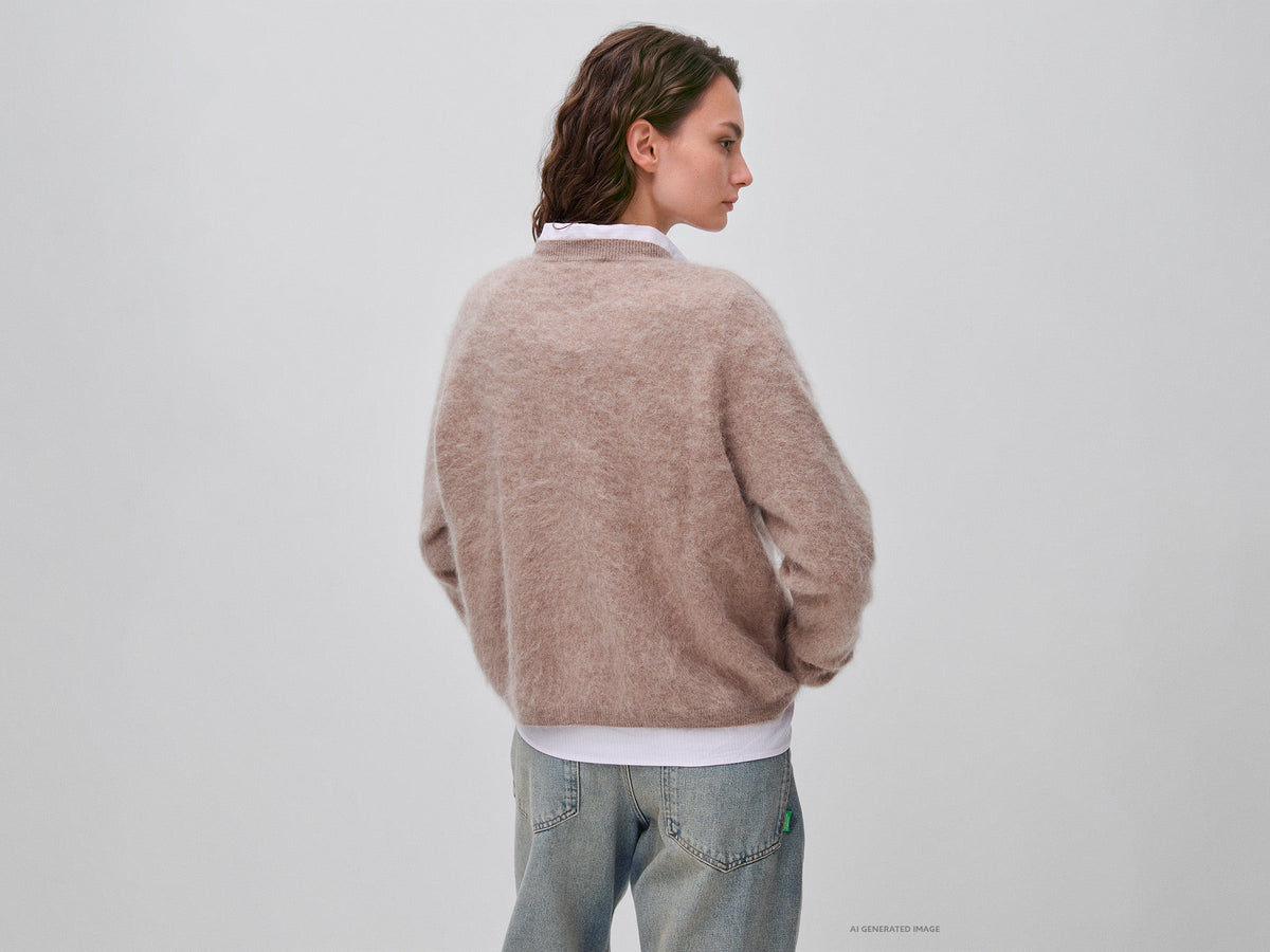 Maglia over in lana, cashmere e seta