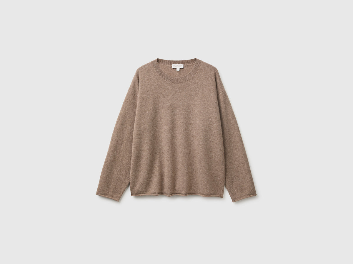 Maglia girocollo in misto lana e cashmere