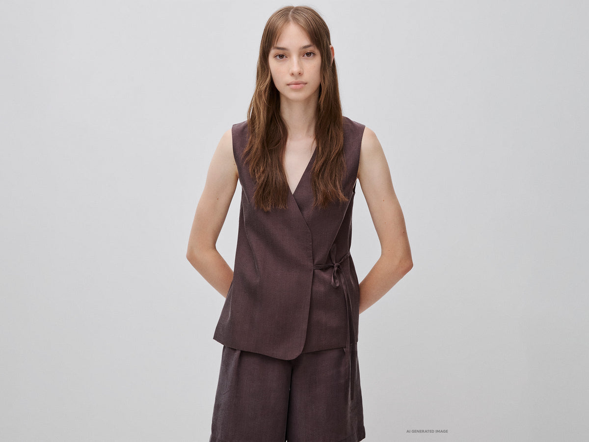Gilet incrociato 100% lyocell