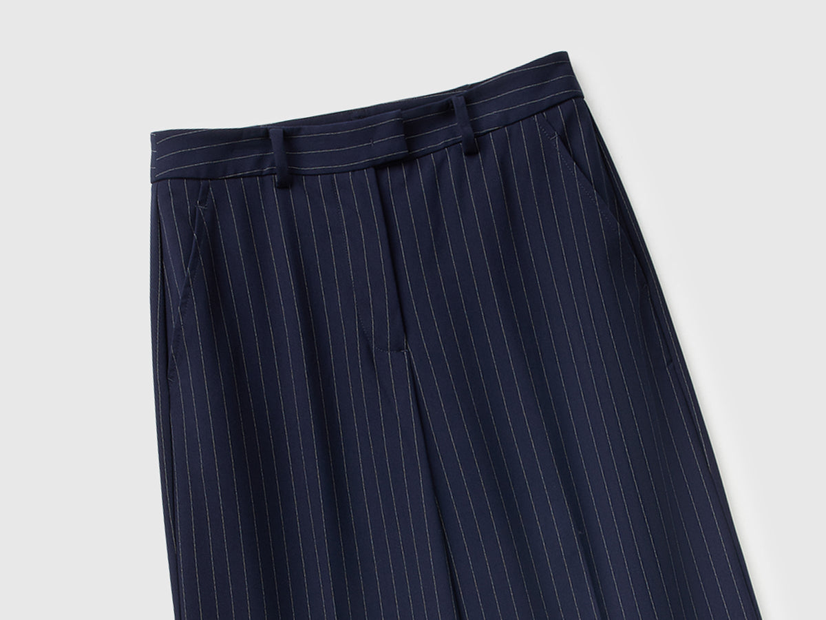 Pantaloni ampi gessati