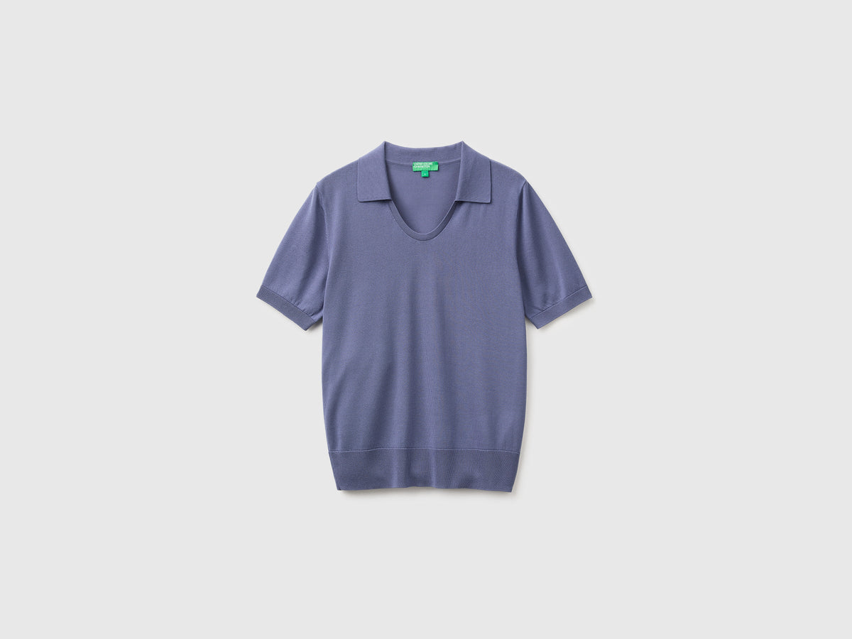 Maglia manica corta in misto seta