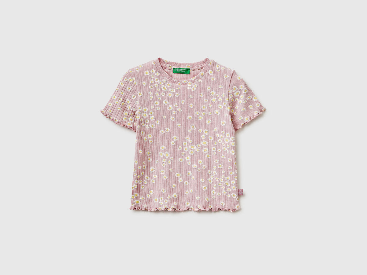 T-shirt stampata a costine