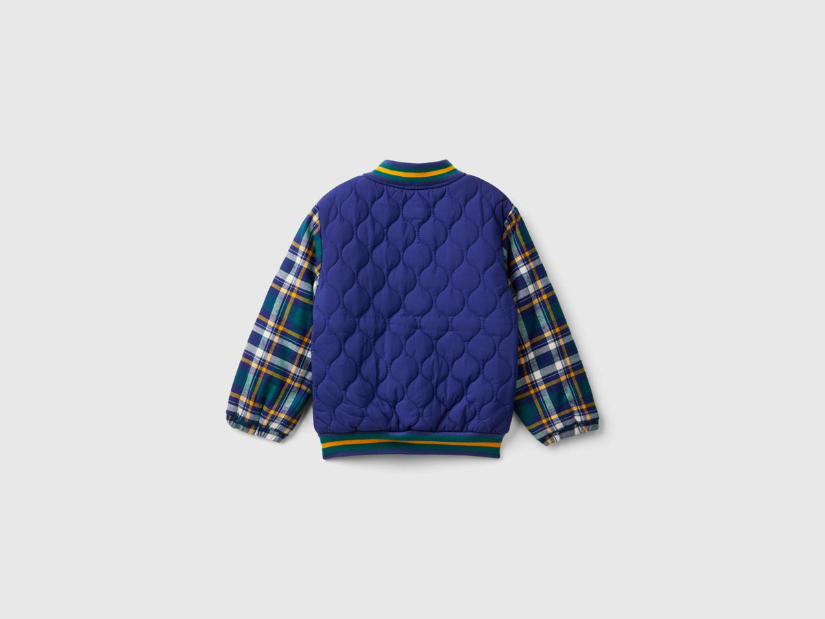 Bomber con manica tartan