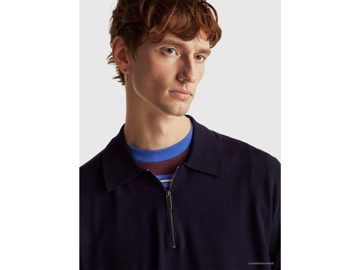 Polo in maglia di misto viscosa