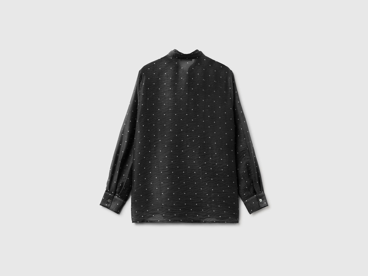 Camicia fluida con micro pois