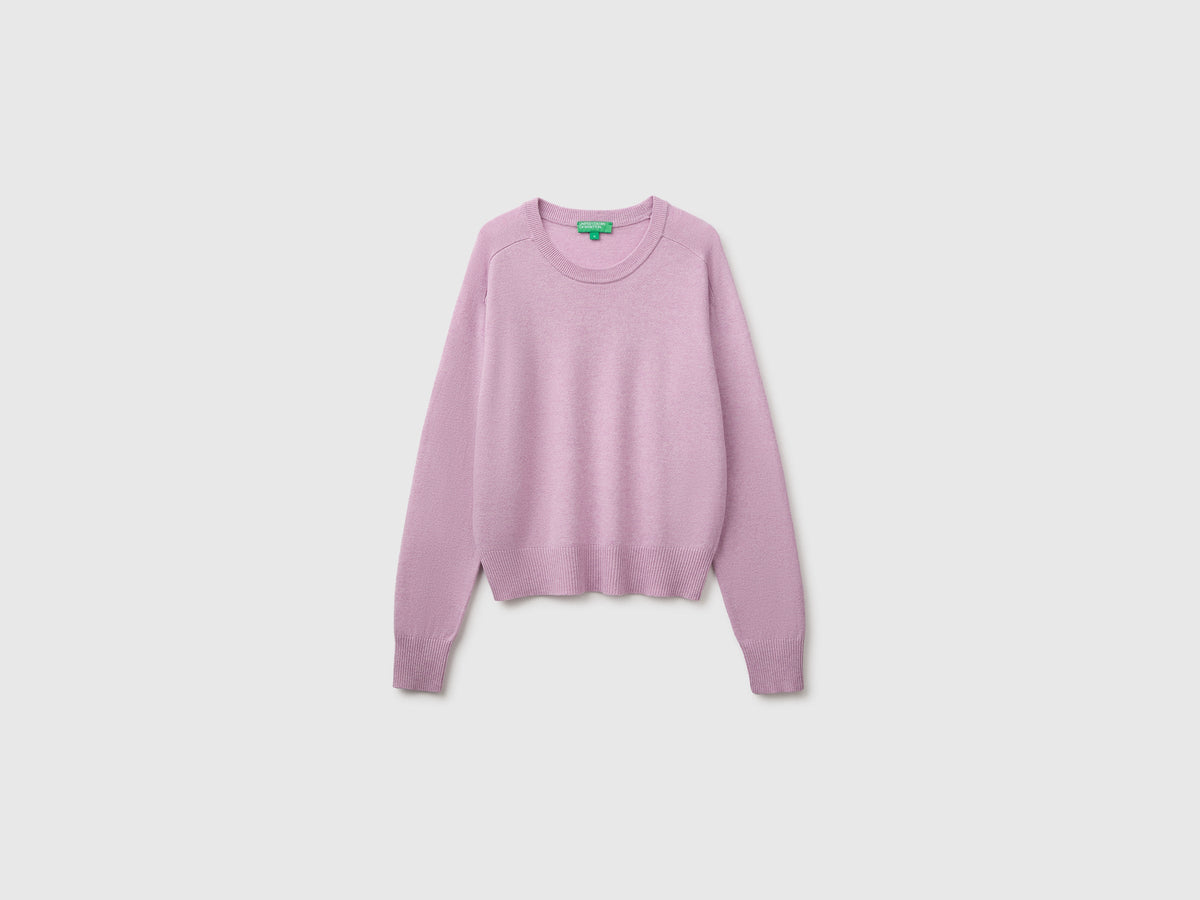 Maglia girocollo in misto cashmere